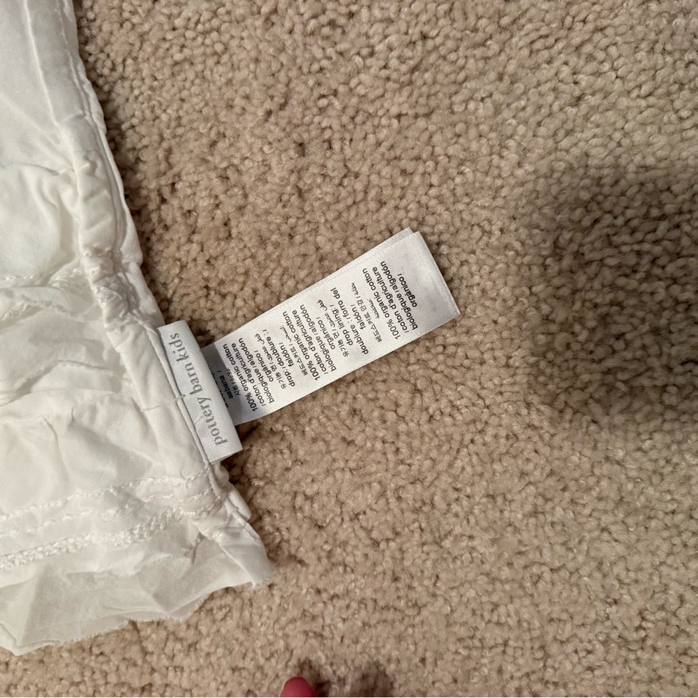 White Ruffled Rectangular Crib Skirt (Pottery Barn) - Picture 2 of 2
